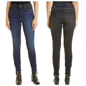 Frame Le One Skinny Fit Teller 2-Tone Blue & Black Denim Jeans